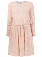 Prada Printed Long Sleeve Mini Dress - Pink & Purple