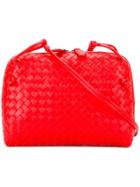 Bottega Veneta Interlaced Design Crossbody Bag - Red