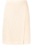 Fendi Pre-owned Zucca Pattern Knitted Skirt - Neutrals