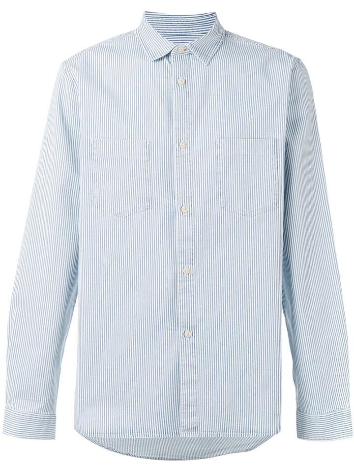 A.p.c. - Chest Pockets Striped Shirt - Men - Cotton/spandex/elastane - L, White, Cotton/spandex/elastane