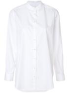 Closed Band Collar Shirt - White
