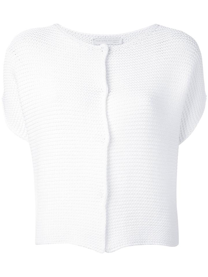 Knitted Top - Women - Cotton/polyamide - 48, White, Cotton/polyamide, Fabiana Filippi