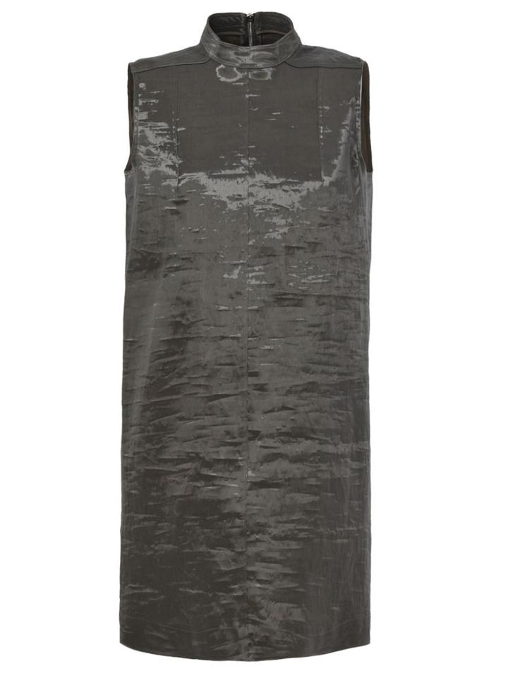 Rick Owens Band Collar Dress, Women's, Size: 42, Grey, Cotton/polyamide/spandex/elastane