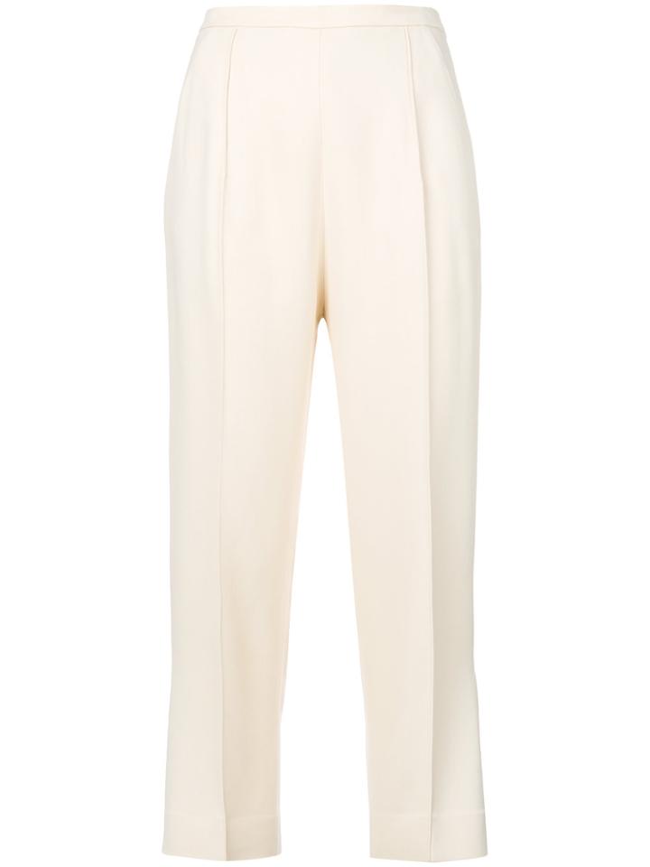 Khaite Cropped Suit Trousers - Nude & Neutrals