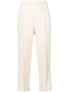 Khaite Cropped Suit Trousers - Nude & Neutrals