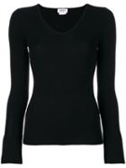 Dkny - Ribbed Sweatshirt - Women - Silk/cashmere/merino - M, Black, Silk/cashmere/merino