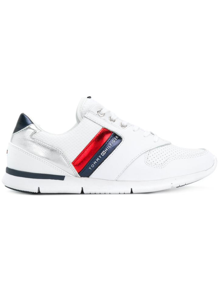 Tommy Hilfiger Lightweight Metallic Detail Sneakers - White