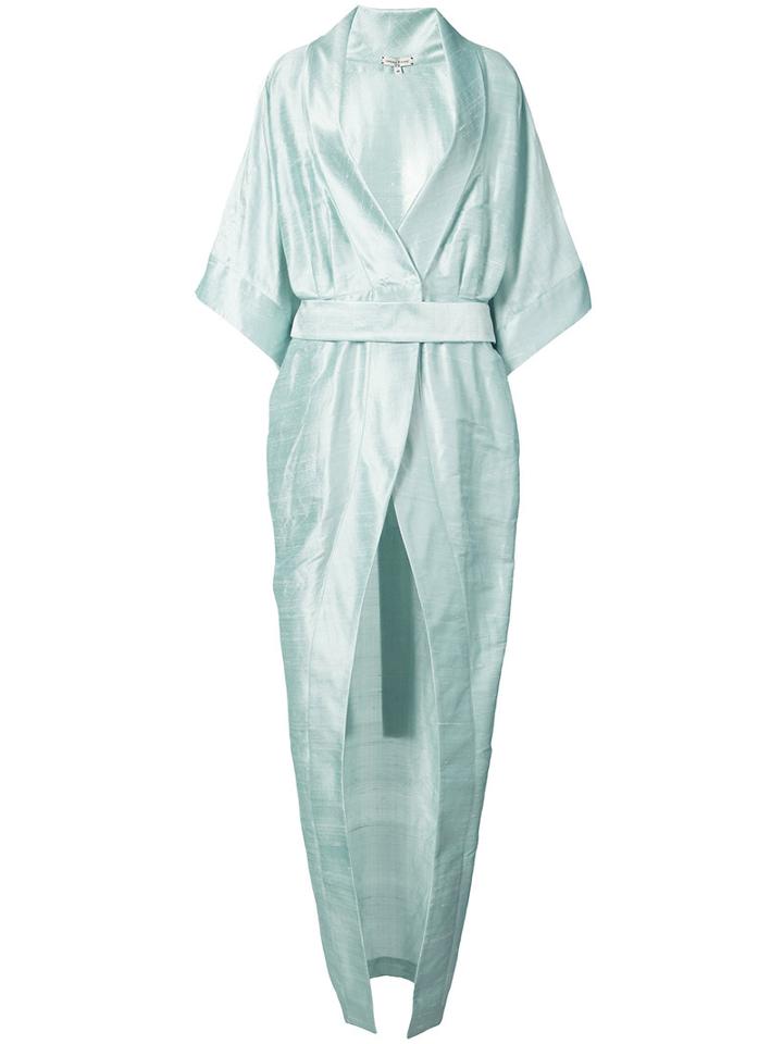 Natasha Zinko - Belted Kimono - Women - Silk - 38, Green, Silk