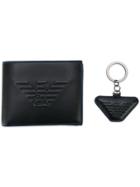 Emporio Armani Branded Wallet And Keyring Set - Black
