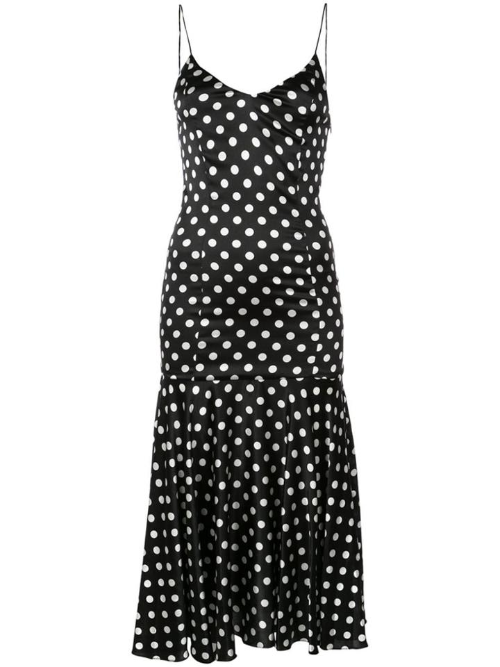 Caroline Constas Polka Dot Midi Dress - Black