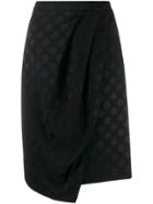 Karl Lagerfeld Karl X Carine Satin Dot Skirt - Black