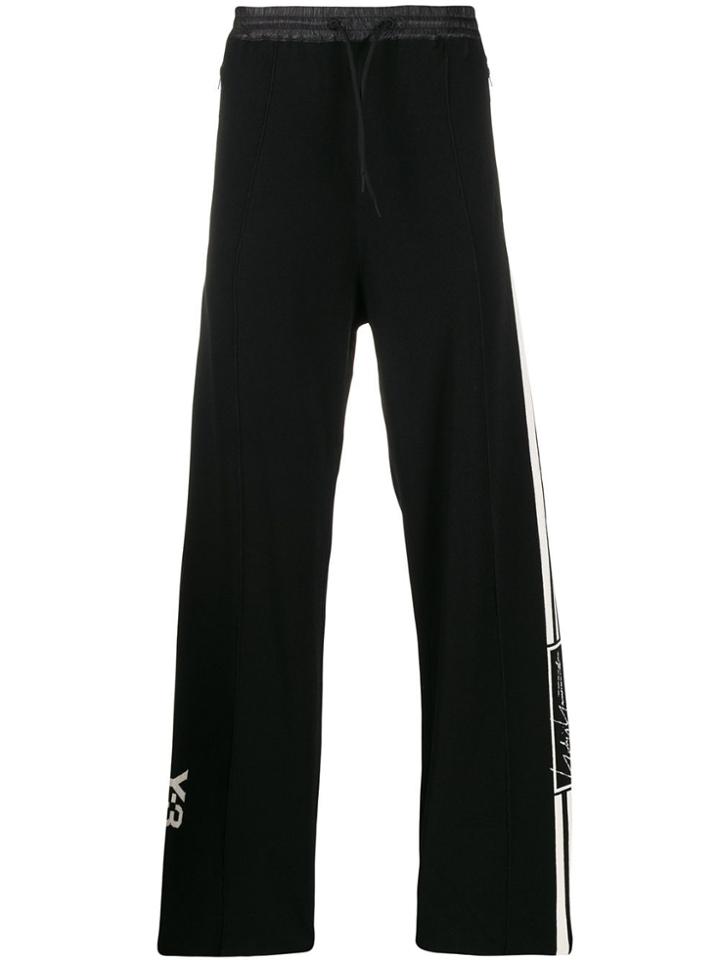 Y-3 Adidas Tech Knit Wide Track Trousers - Black