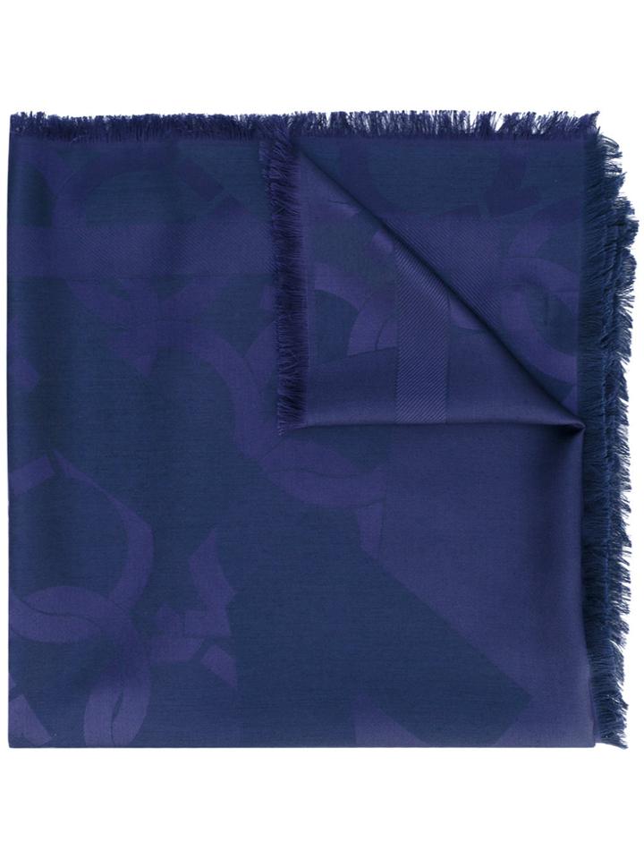 Salvatore Ferragamo Gancio Monogram Scarf - Blue