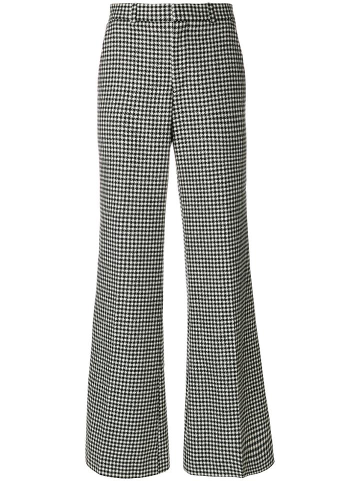 Each X Other Checkered Flared Trousers - White
