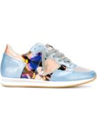 Philippe Model Contrast Panel Sneakers, Women's, Size: 38, Blue, Nappa Leather/pvc/leather/rubber