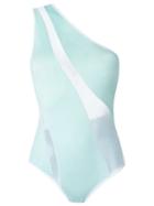 Lilly Sarti Asymmetric Bodysuit, Women's, Size: 38, Blue, Elastodiene/polyester