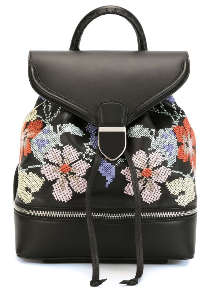 Alexander Mcqueen Floral Cross Stitch Backpack