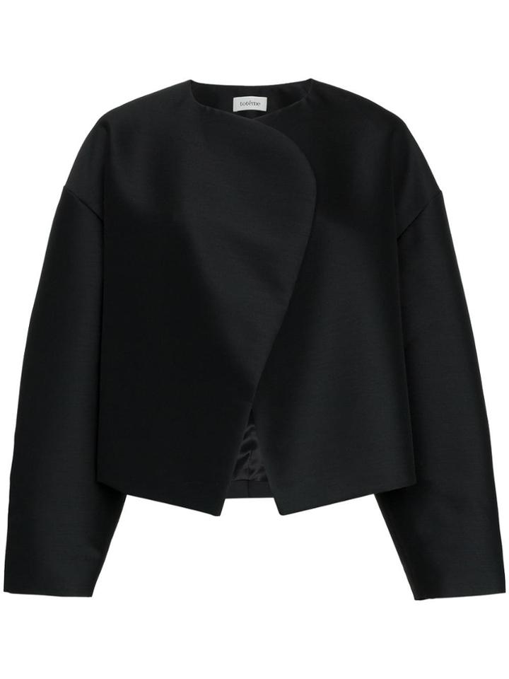 Toteme Vera Cocoon Wrap Wool Blend Coat - Black