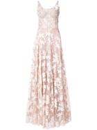 Patbo Sleeveless Sheer Embellished Lace Gown - Pink & Purple