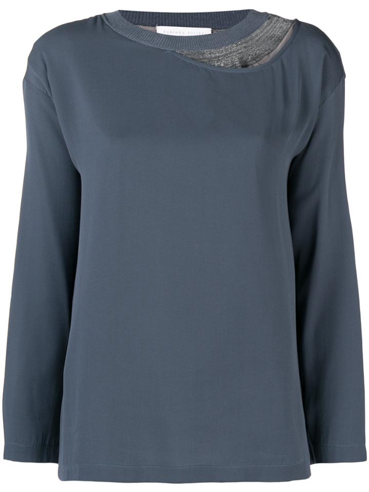 Fabiana Filippi Embellished Detail Blouse - Blue