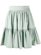 Miu Miu Pleated Denim Skirt - Green