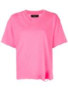 Amiri Distressed T-shirt - Pink