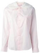 Comme Des Garçons Girl Fur Collar Shirt, Size: Medium, Pink/purple, Cotton/acrylic/polyester