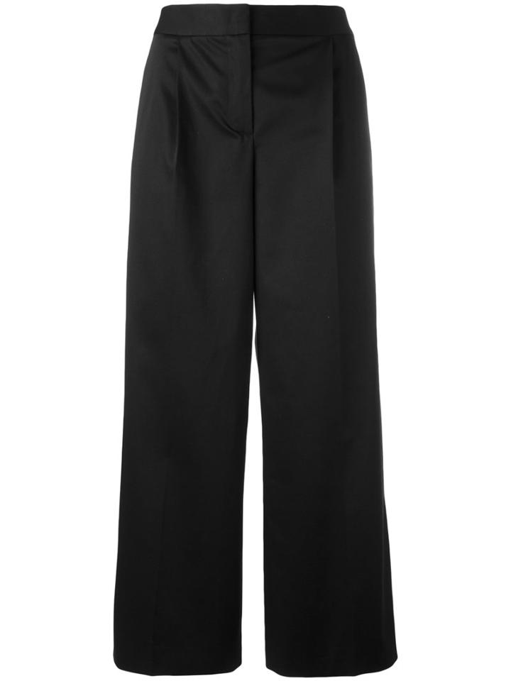 Boutique Moschino Cropped Trousers, Women's, Size: 40, Black, Cotton/other Fibres