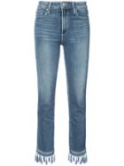 Paige Tassel-embellished Cropped Jeans - Blue