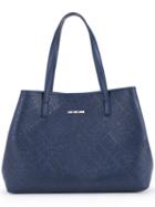 Love Moschino - Logo Embossed Shoulder Bag - Women - Polyurethane - One Size, Women's, Blue, Polyurethane