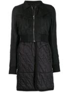 Rick Owens Panelled Layered Coat - Black