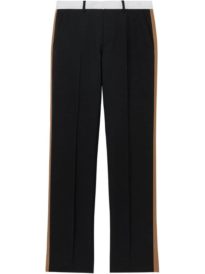 Burberry Tri-tone Mohair Wool Tailored Trousers - Black