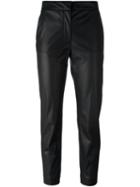 Msgm Leather Accent Cropped Trousers