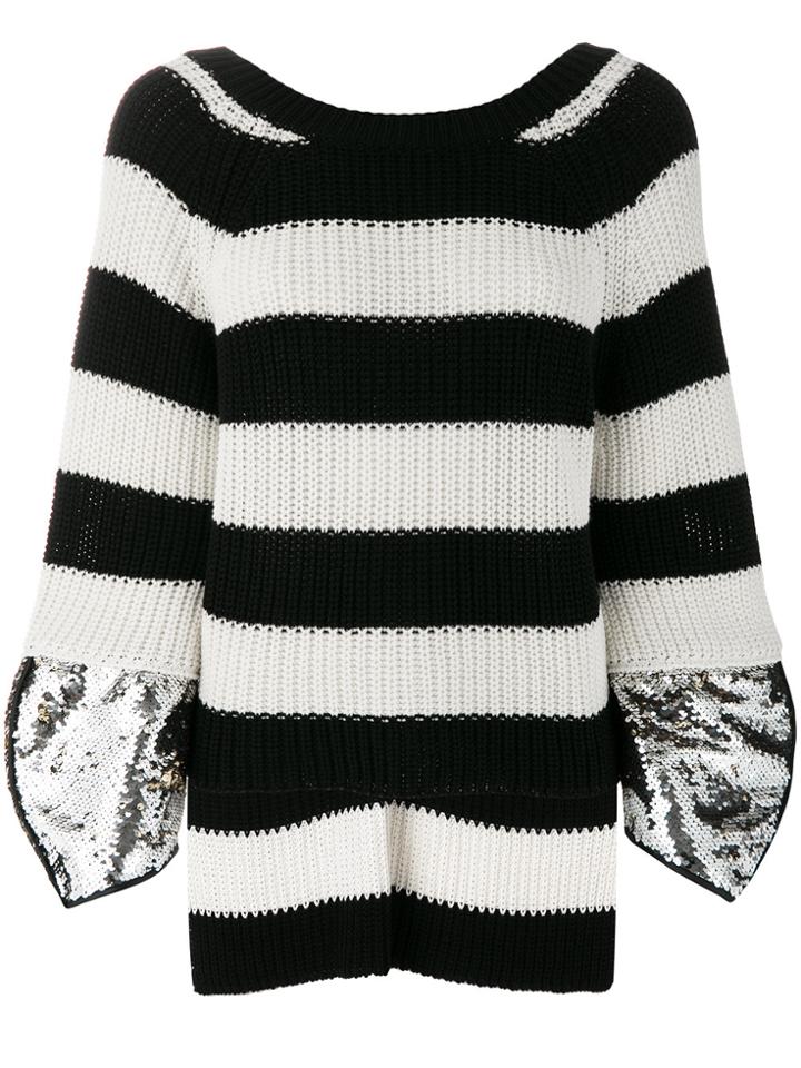 Nude Embellished Sequin Jumper - Black
