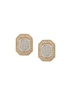 Christian Dior Vintage 1980's Deco-style Earrings - Gold