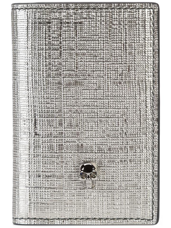 Alexander Mcqueen Skull Flap Wallet - Metallic