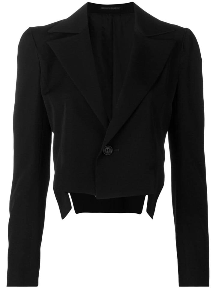 Yohji Yamamoto Cropped Button Blazer - Black