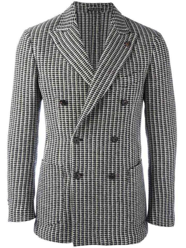 Gabriele Pasini Double Breasted Jacket, Men's, Size: 50, Black, Wool/cotton/polyester
