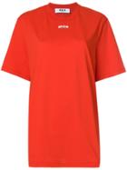 Msgm Short Sleeved Logo T-shirt - Red