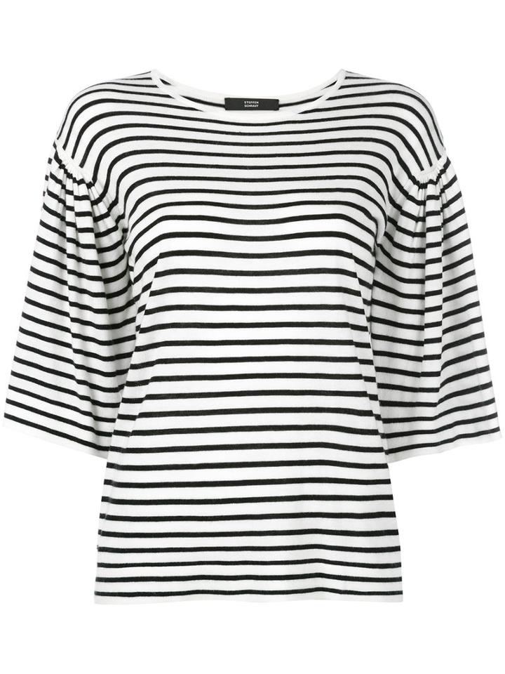 Steffen Schraut - Striped Sweatshirt - Women - Polyester/viscose/cashmere/polyimide - 38, White, Polyester/viscose/cashmere/polyimide