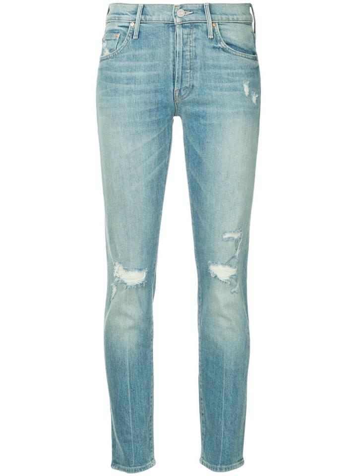 Mother Slim-fit Distressed Jeans - Blue