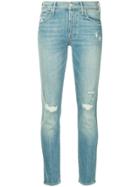 Mother Slim-fit Distressed Jeans - Blue