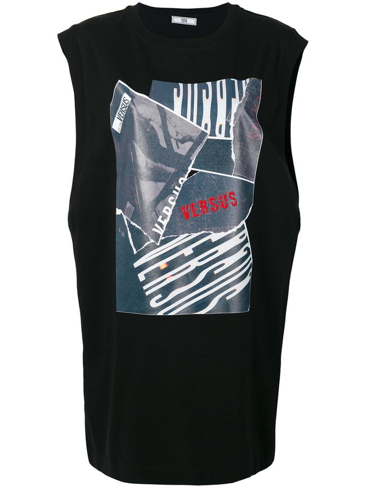 Versus - Sleeveless Printed T-shirt - Women - Cotton - M, Black, Cotton