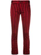 Ann Demeulemeester Vertical Stripe Trousers, Women's, Size: 36, Black, Polyester/cotton/silk