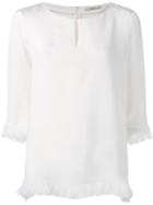 Etro - Peep-hole Blouse - Women - Silk/cotton - 42, White, Silk/cotton