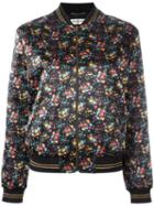Saint Laurent Wild Flower Print Teddy Jacket - 8523 Black/multi