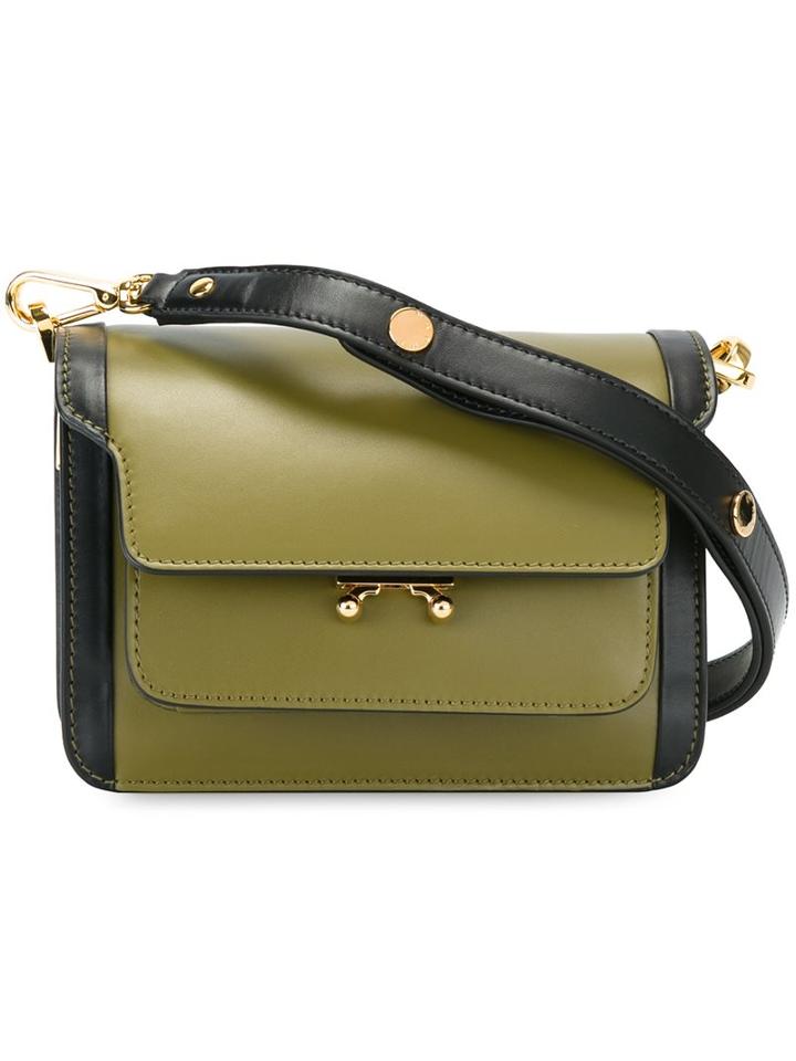 Marni Mini 'trunk' Shoulder Bag, Women's, Green, Calf Leather