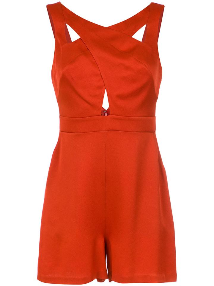 Tufi Duek Wrap Neck Romper - Red
