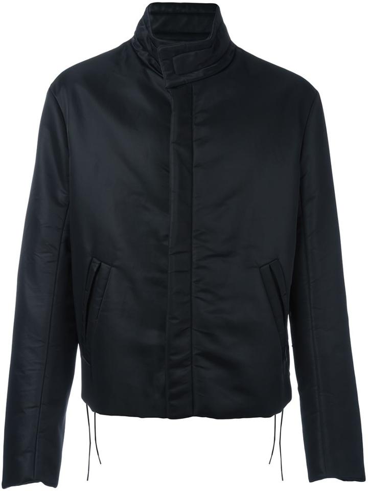 Maison Margiela Lace Detail Jacket, Men's, Size: 50, Black, Polyamide/polyester/cotton/leather