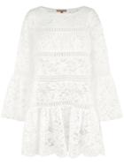 Ermanno Scervino Embroidered Flared Dress - White